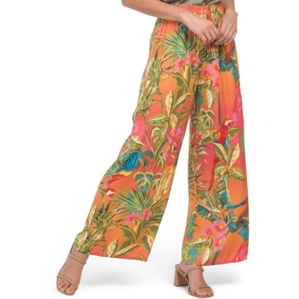 Rachel Zoe Tropical Wide-Leg Pants